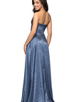 "Raquel" Long Strapless Jacquard Gown