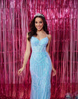 "Kailey" Sequin Corset Floor Length Dress