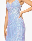 "Kailey" Sequin Corset Floor Length Dress