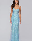 "Kailey" Sequin Corset Floor Length Dress