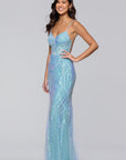 "Kailey" Sequin Corset Floor Length Dress