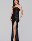 "Renee" Sequin Corset Floor Length Dress