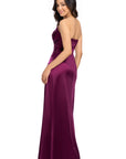"Daisy" Satin Strapless Floor Length Dress