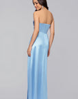 "Daisy" Satin Strapless Floor Length Dress
