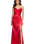 "Daisy" Satin Strapless Floor Length Dress