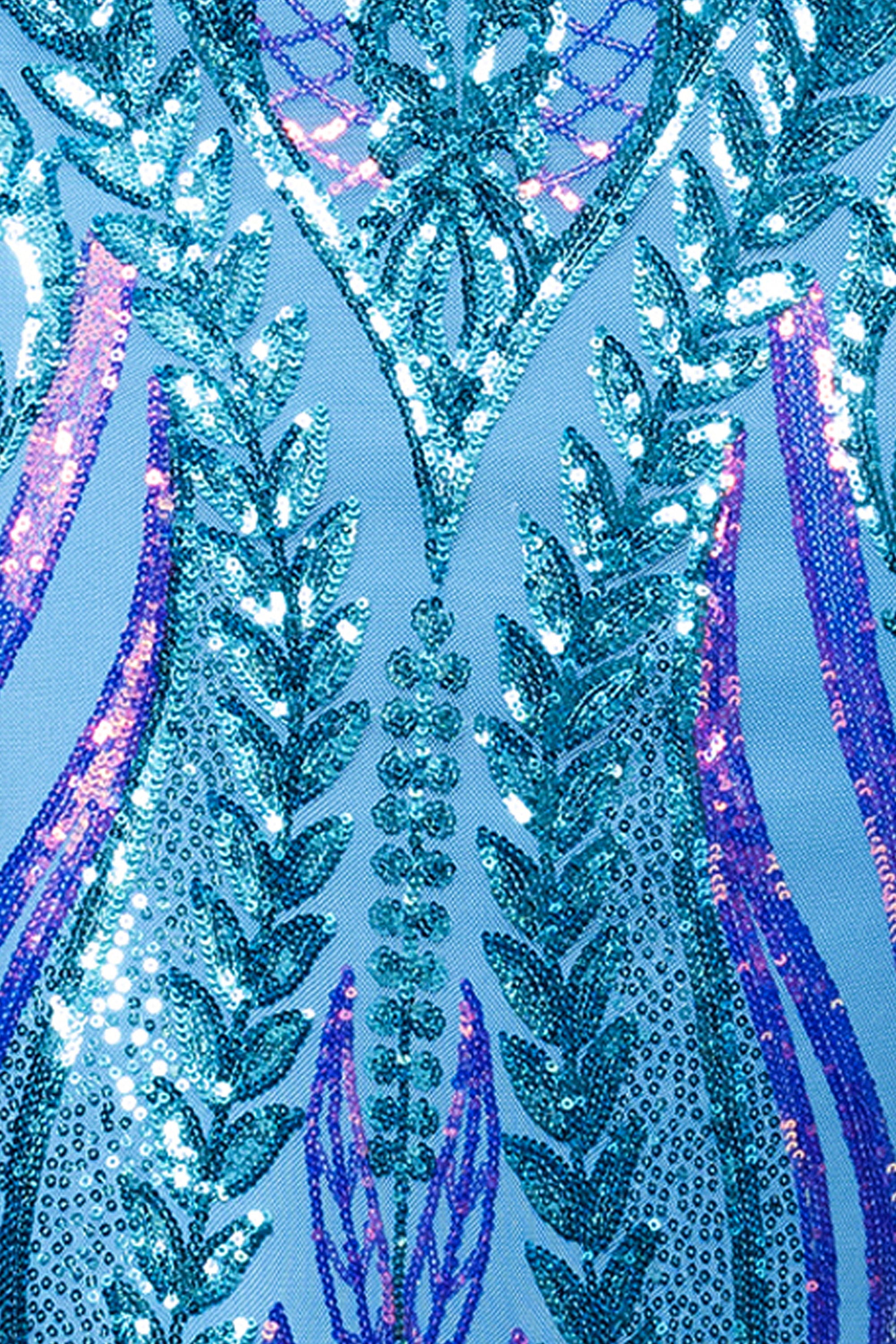"Christine" Spaghetti Strap Floor Length Sequin Dress