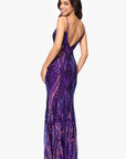 "Christine" Spaghetti Strap Floor Length Sequin Dress