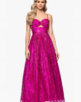"Anya" Long Glitter Mesh Keyhole Cutout Ballgown