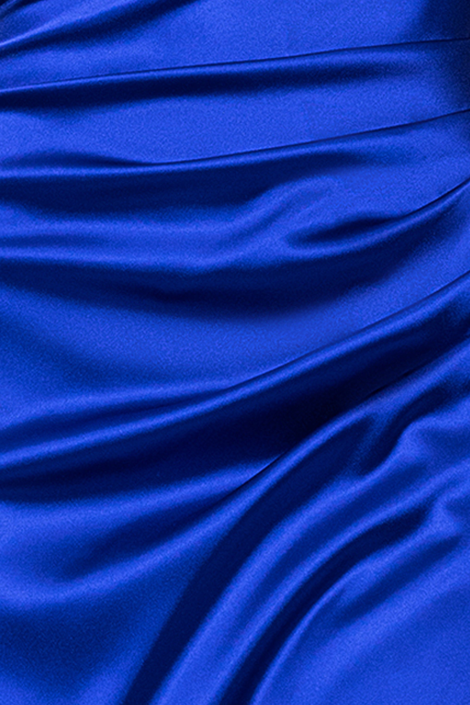 "Molly" Satin Strapless Leg Slit Floor Length Dress