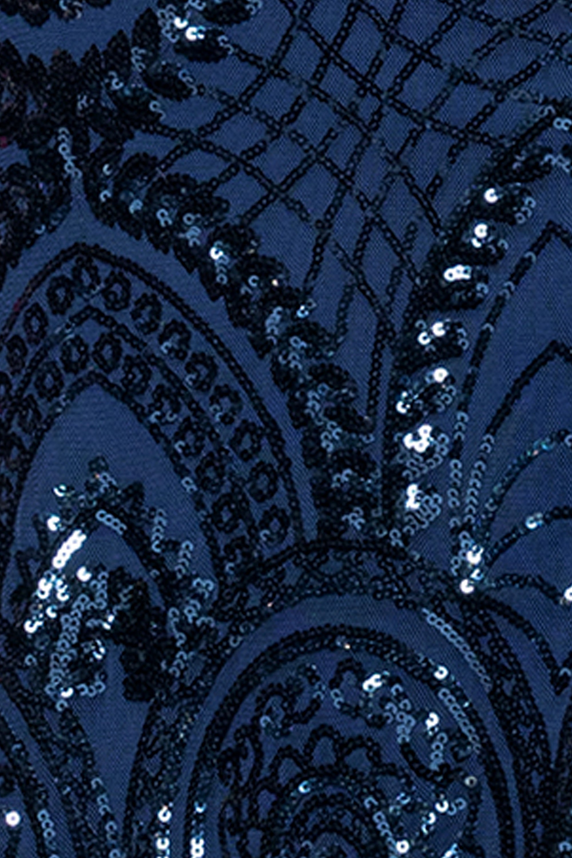 "Cleo" Long Square Neck Sequin Pattern Dress