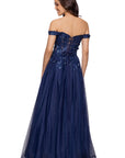 "Luna" Long Off the Shoulder 3D Butterfly Embellished Gown