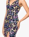 "Carmen" Sequin Pattern V-Neck Floor Length Dress