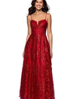 "Lory" Glitter A-Line Floor Length Dress