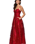 "Lory" Glitter A-Line Floor Length Dress