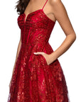"Lory" Glitter A-Line Floor Length Dress