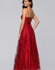 "Lory" Glitter A-Line Floor Length Dress