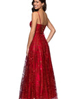 "Lory" Glitter A-Line Floor Length Dress