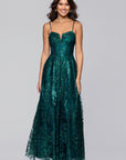 "Lory" Glitter A-Line Floor Length Dress