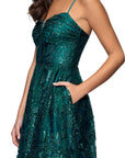 "Lory" Glitter A-Line Floor Length Dress