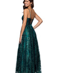 "Lory" Glitter A-Line Floor Length Dress