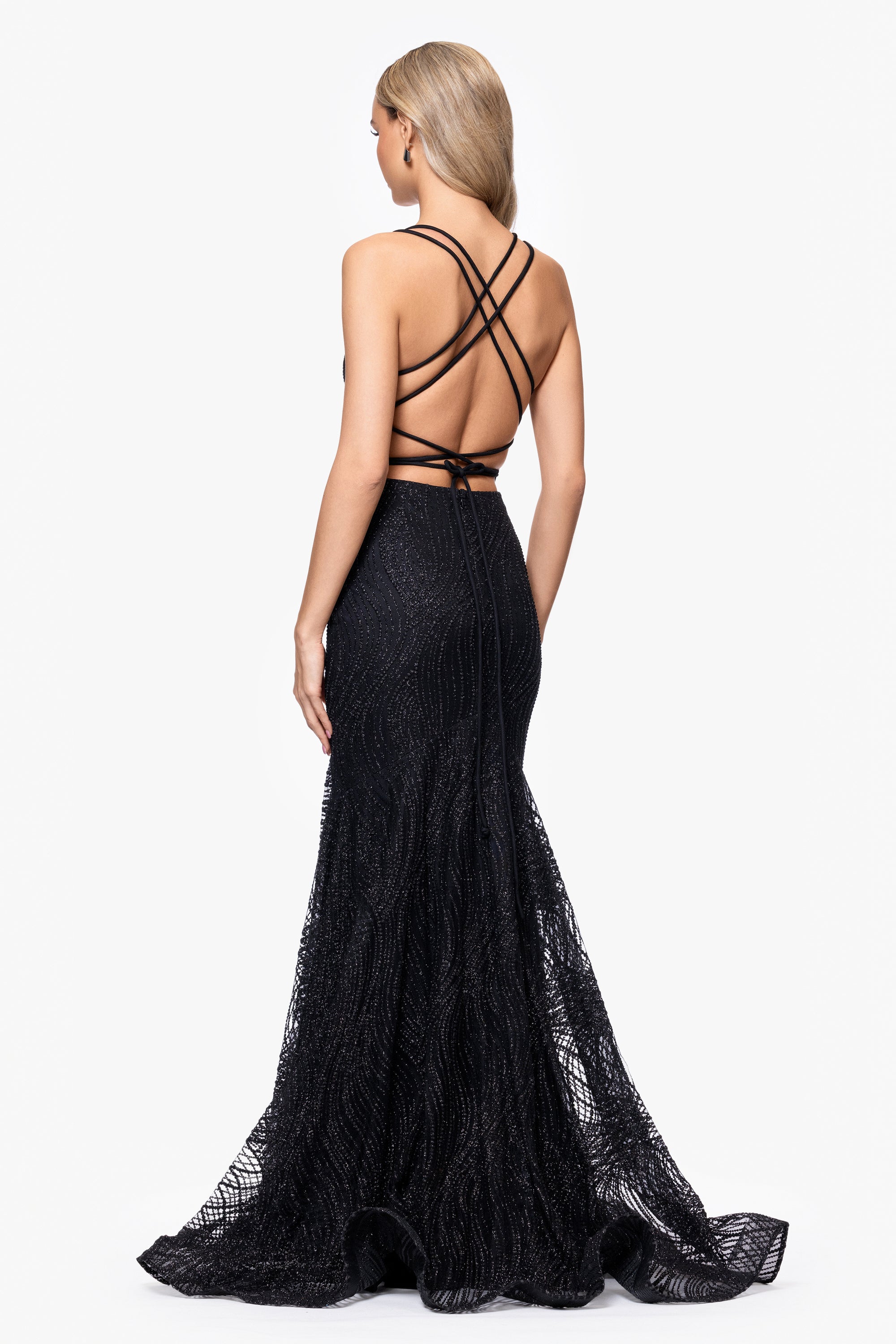 "Dorothy " Puff Glitter Corset Floor Length Dress