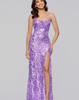 "Destiney" Sequin Pattern Floor Length Dress