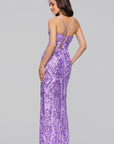 "Destiney" Sequin Pattern Floor Length Dress