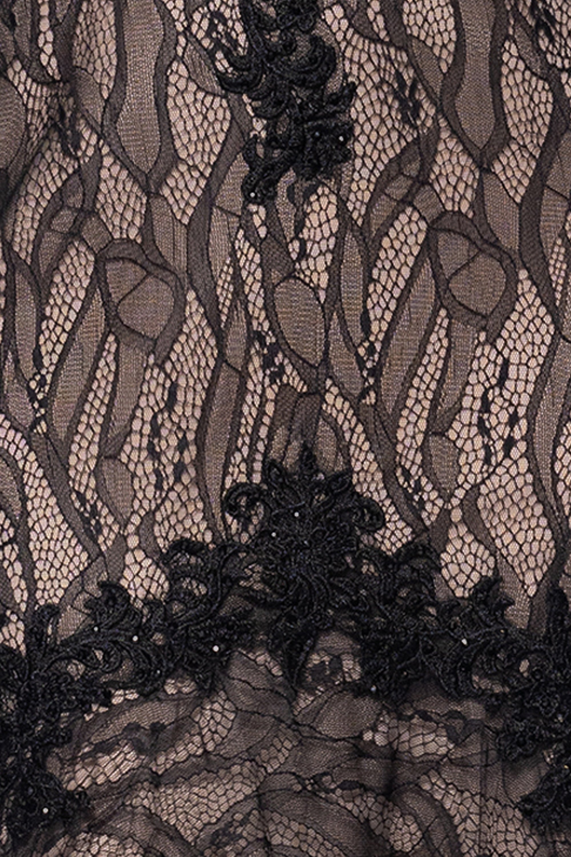 "Marina" Lace Applique Floor Length Dress