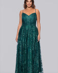 Plus "Kelly" Long Glitter Sweetheart Neckline Gown