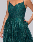 Plus "Kelly" Long Glitter Sweetheart Neckline Gown