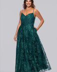 Plus "Kelly" Long Glitter Sweetheart Neckline Gown