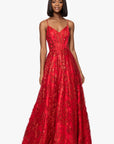 "Kelly" Long Glitter Sweetheart Neckline Gown
