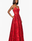 "Kelly" Long Glitter Sweetheart Neckline Gown