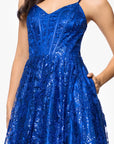 "Kelly" Long Glitter Sweetheart Neckline Gown