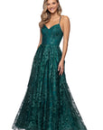 "Kelly" Long Glitter Sweetheart Neckline Gown