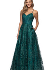 "Kelly" Long Glitter Sweetheart Neckline Gown