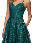 "Kelly" Long Glitter Sweetheart Neckline Gown
