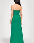 "Reese" Long Scuba Strapless Ruched Dress