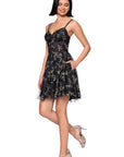 "Rachel" Caviar Glitter Tieback Short Dress