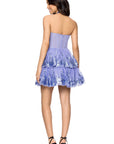 "Jacey" Mesh Sequin Embellished Halter Neck Short Dress