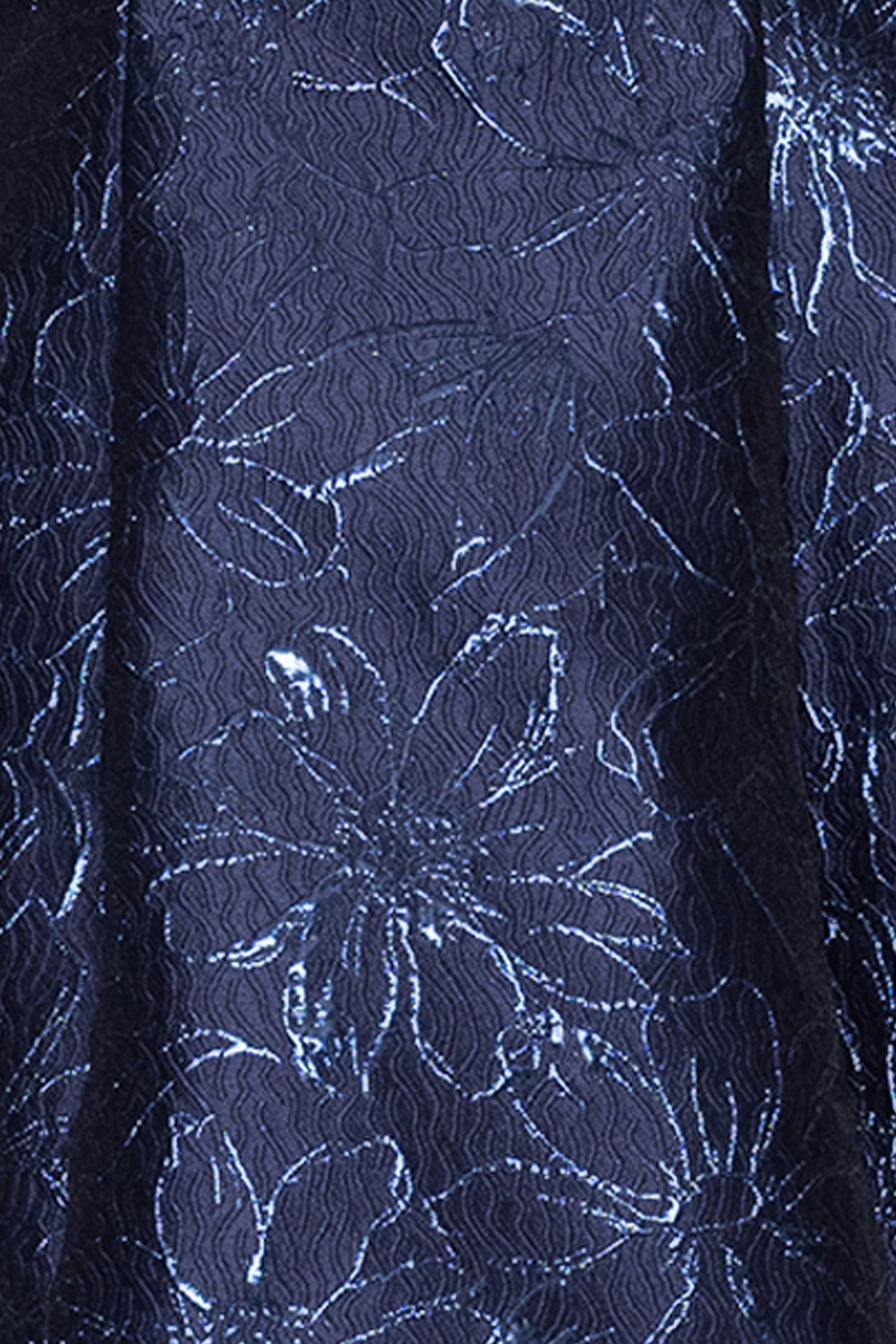 "Kennedy" Floral Metallic Jacquared Sweetheart Neckline Short Dress