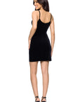 "Roxie" Studded Velvet Bow Embellished Short Dress