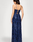 "Dora" Long Corset Sequin Lace Dress