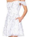 "Lilly" Glitter Mesh Off the Shoulder Short Dress
