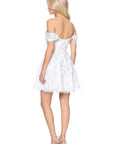 "Lilly" Glitter Mesh Off the Shoulder Short Dress
