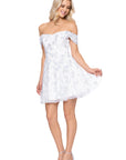 "Lilly" Glitter Mesh Off the Shoulder Short Dress