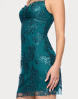 "Bella" Glitter Pattern Bodycon Short Dress