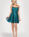 "Becca" Glitter Mesh Short Party Dress