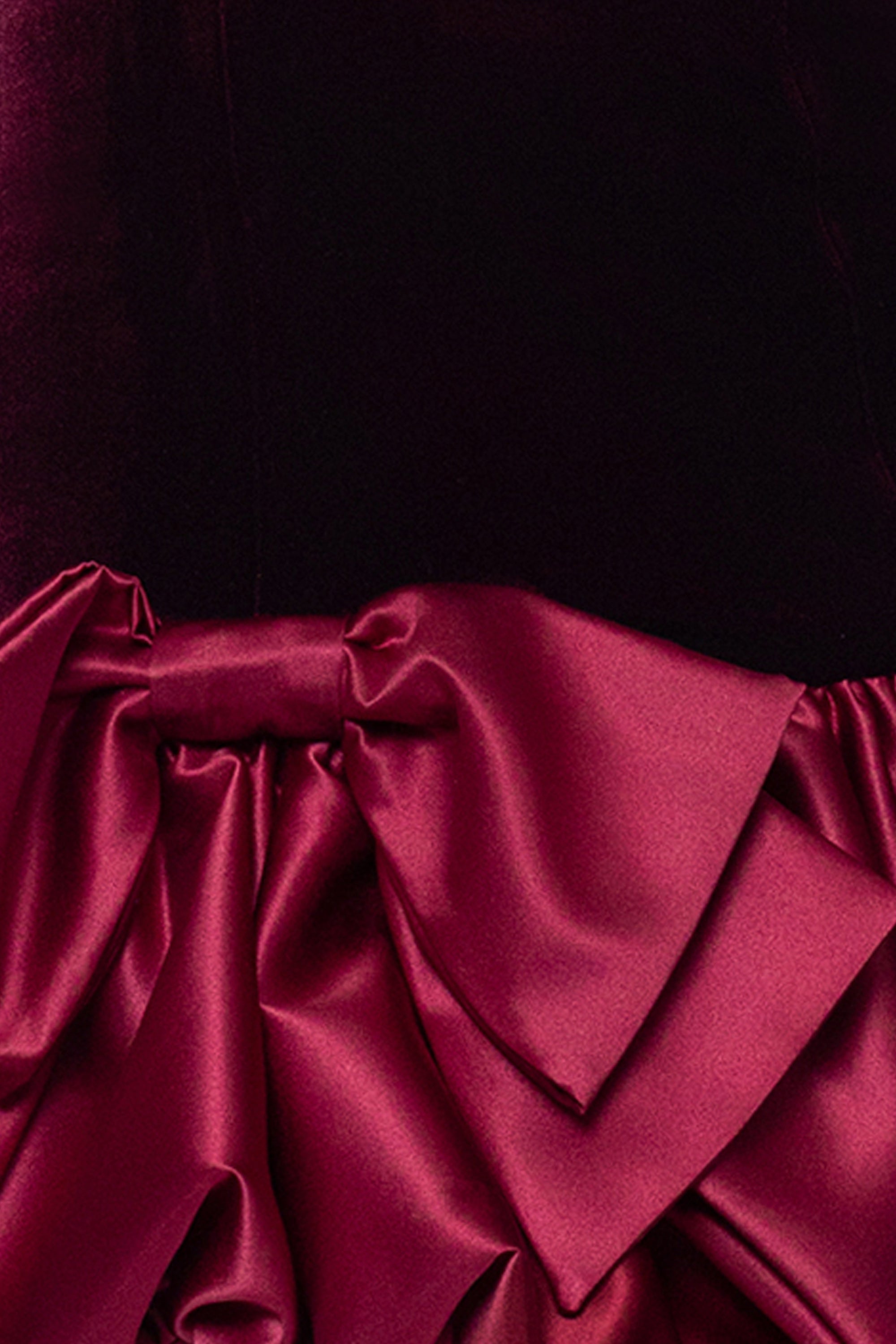 "Karina" Velvet Strapless Satin Bubble Skirt Short Dress