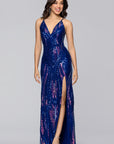 "Fiona" Sequin Pattern V-Neck Dress